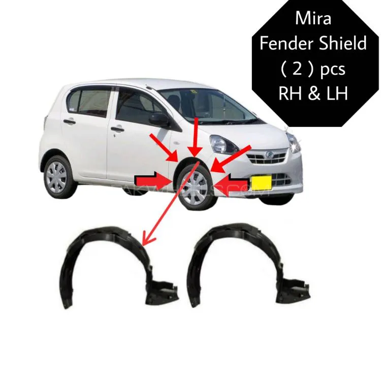 Mira Fender shield ( 2 ) pcs RH & LH both side ( save your car from Rust ) Black Colour Daihatsu Mir Image-1