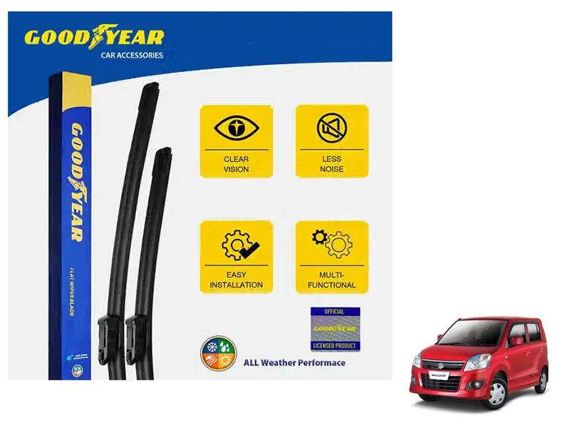 Goodyear Car Flat Wiper Blades For Suzuki Wagon R 2014-2024 Silicone Blades Steak Free Anti Scratch