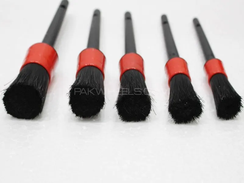 5 Pcs Synthetic Hair Detail Brush Set Automotive Detailing For Car Cleaning Image-1