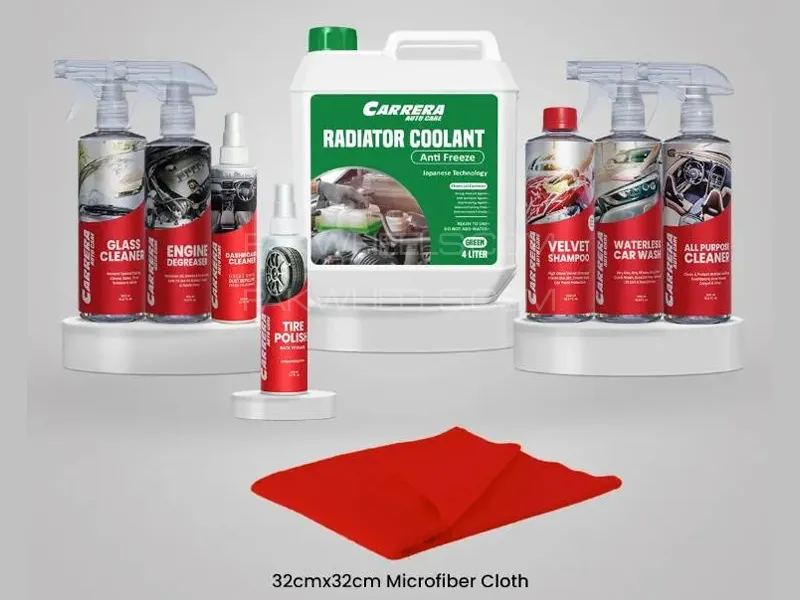 Carrera Anti Freeze Green Coolant and Complete Kit with Microfiber Towel Image-1