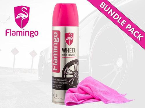 Flamingo Wheel And Rim Cleaner With Microfiber Cloth | Bundle Pack | 500ml | Rim Polish Flamingo Wheel And Rim Cleaner With Microfiber Cloth | Bundle Pack | 500ml | Rim Polish