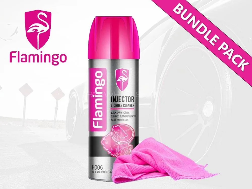 Flamingo Injector And Choke Cleaner With Microfiber Cloth | Bundle Pack | 450ml | Injector Cleaner Image-1