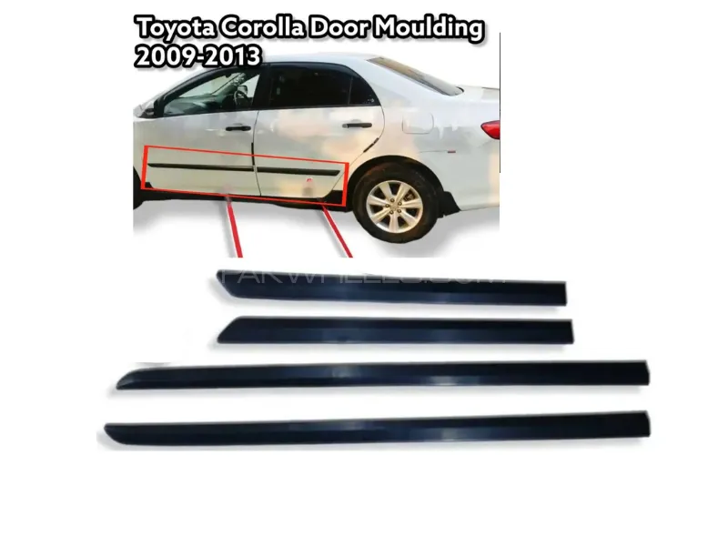 Toyota Corolla Body Molding | 4 Pcs | 2009 - 2013 Door Patti / Door Molding  Image-1