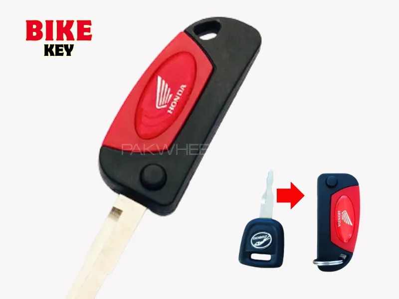 Honda Motorcycle Modified Flip Blank Key Red - 1PC
