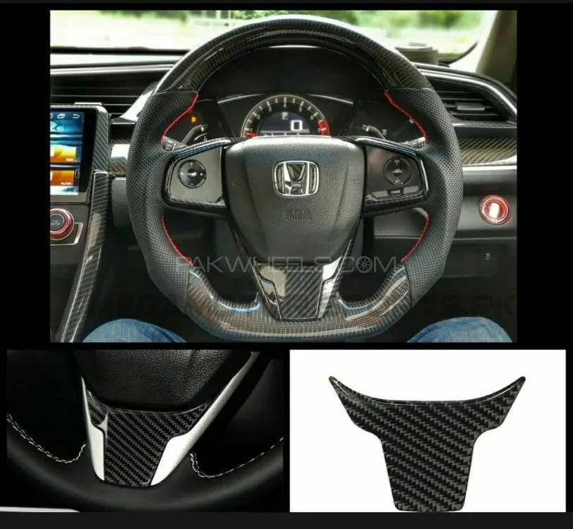 Honda Civic X Stearing V Carbon Fiber Texture Image-1
