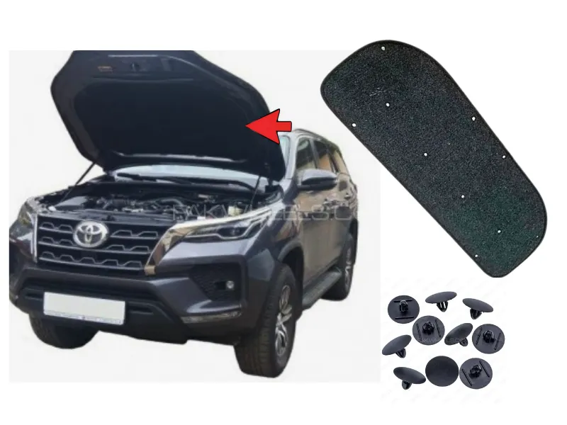 Bonnet Insulator Toyota Fortuner 2016 - 2024 for Heat & Sound Proofing with Clips Image-1