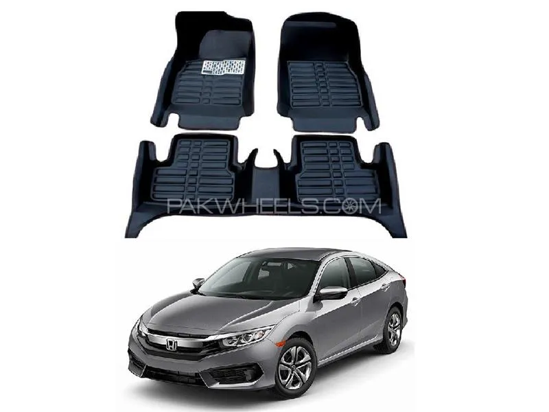 5D Floor Mat For Honda Civic 2016-2020 - Black Premium quality Image-1
