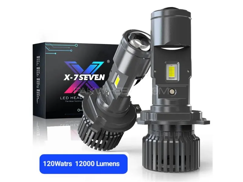 H4 X-7 Seven Lumino Series Mini Projectors Headlights 6500k 120Watts 12000 Lumens USA Brand Image-1
