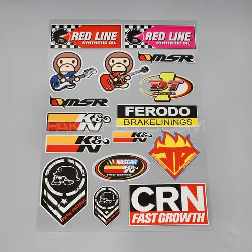 Premium Quality Custom Sticker Big Sheet For Car & Bike Embossed Style RED LINE Image-1