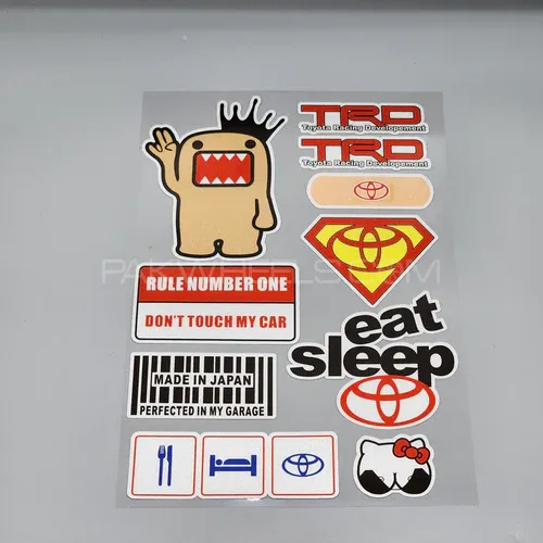 Premium Quality Custom Sticker Big Sheet For Car & Bike Embossed Style TRD Image-1