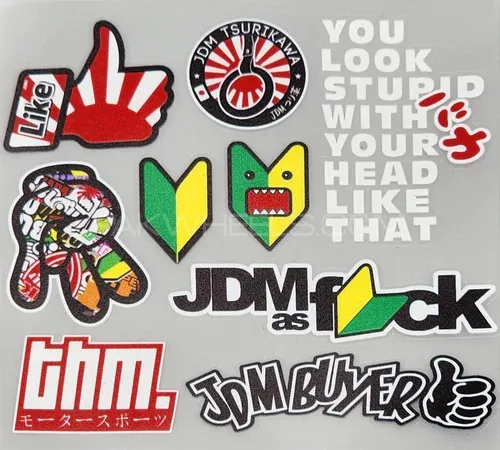 Premium Quality Custom Sticker Sheet For Car & Bike Embossed Style JDM BUYER Image-1