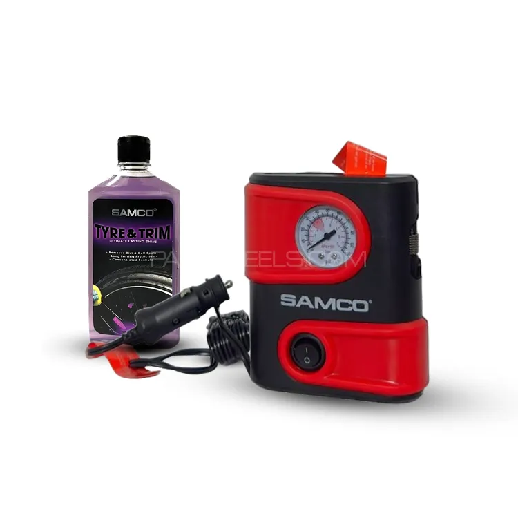 Samco Portable Tyre Inflator And Air Compressor With LED Light - SM1610 | Free Tire Gel 