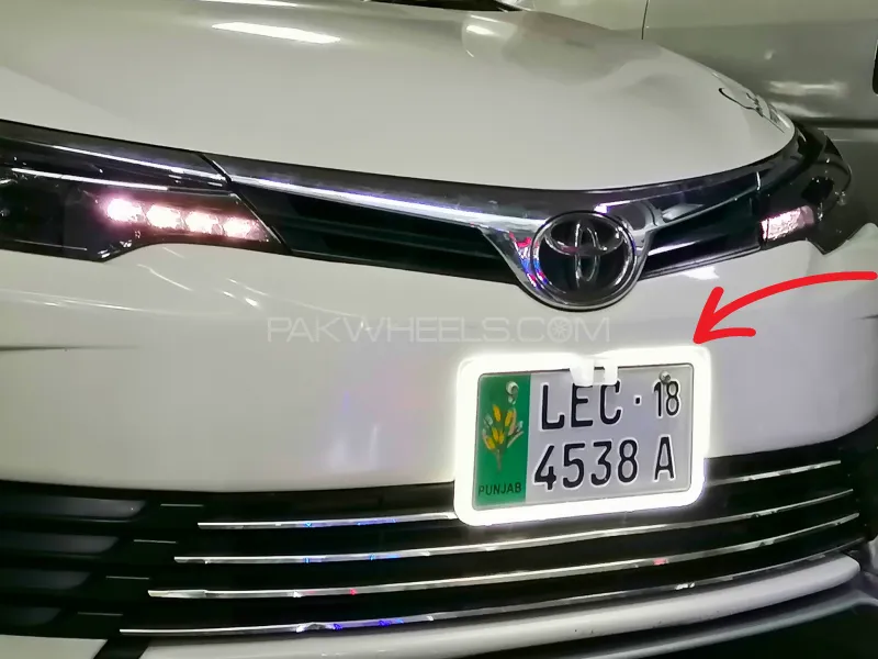 Full Neon Car LED Number Plate Frame for Corolla White Color -1PC Image-1