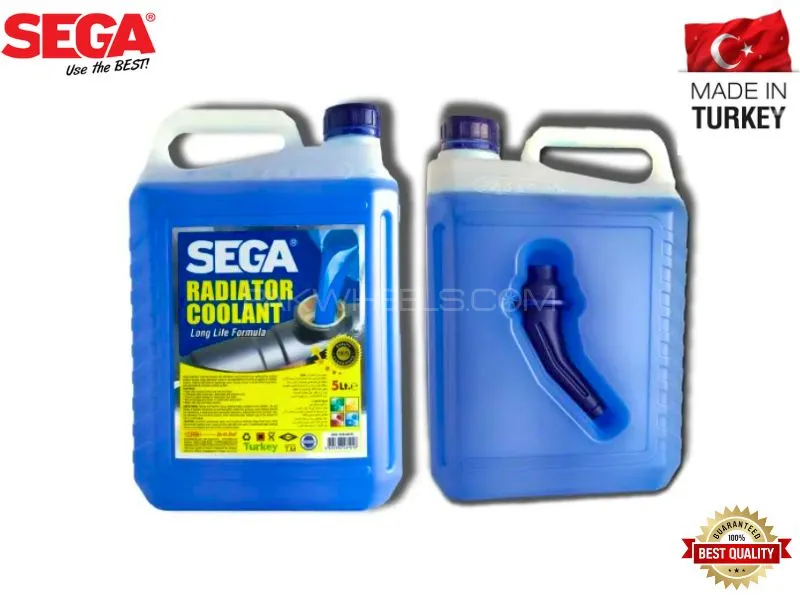 Coolant Sega Made in Turkey - Blue Color - 5 Litre - Pouring Funnel Image-1