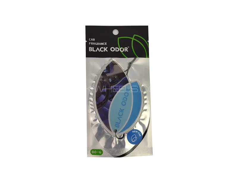 Black Odor Air Freshener Hanging Card - New Car Image-1