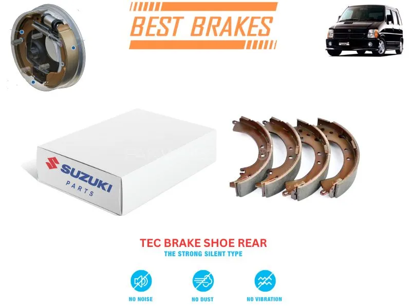 Suzuki Wagon R Wide TEC Rear Brake Shoes - High Quality Brake Parts Image-1