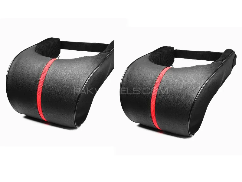 Neck Rest Cushion Pillow | New Design | Imported Black Leather | 1Pair