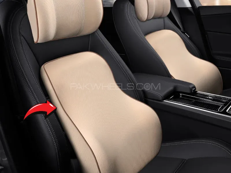 Seat Back Rest Cushion Beig Color | Luxury Cushion | Memory Foam Cushion | 1PC |  Image-1