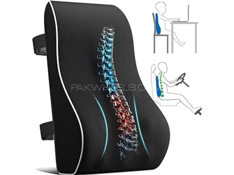 Seat Back Rest Cushion Black Color | Luxury Cushion | Memory Foam Cushion | 1PC  Seat Back Rest Cushion Black Color | Luxury Cushion | Memory Foam Cushion | 1PC  Image-5