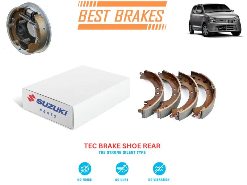 Suzuki Alto 660 TEC Rear Brake Shoes - High Quality Brake Parts Image-1