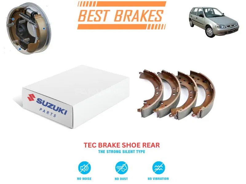 Suzuki Cultus 2000-2017 TEC Rear Brake Shoes - High Quality Brake Parts Image-1