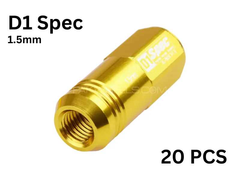 20pcs JDM D1 Spec Wheel Lug Nuts for Honda  Civic | Aluminum Wheel Nuts | Golden Wheel Nuts Image-1