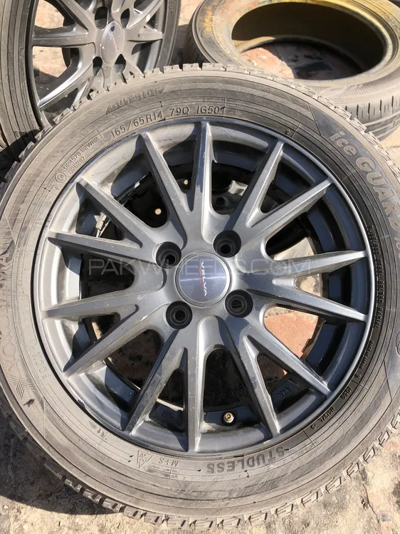 Pair of genuine velva sport allow rims with iceGuard 14” tyres in the most prestine condition Image-1