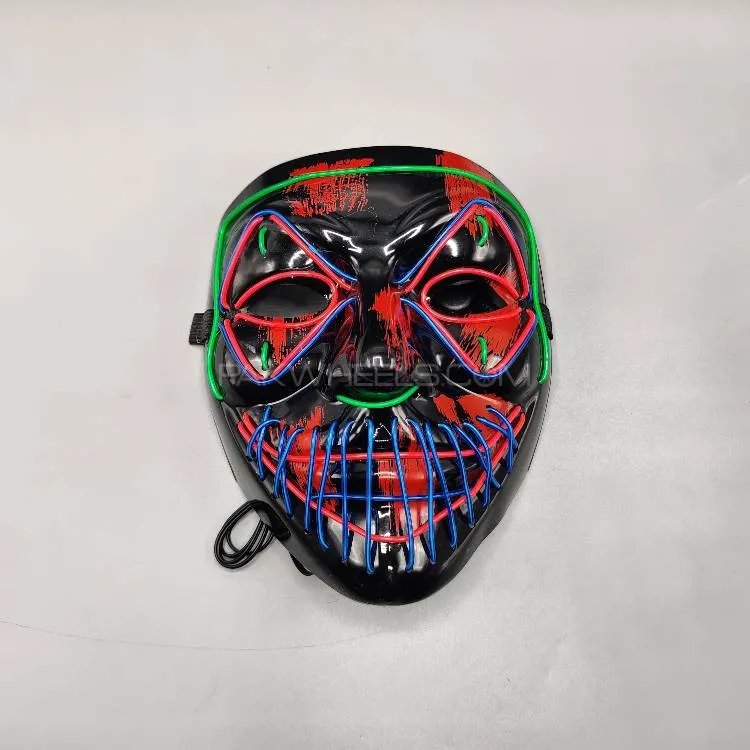 Universal Neon Halloween Mask, Led Purge Mask 3 Lighting Modes For Costplay 1 Pc(Blue) Image-1