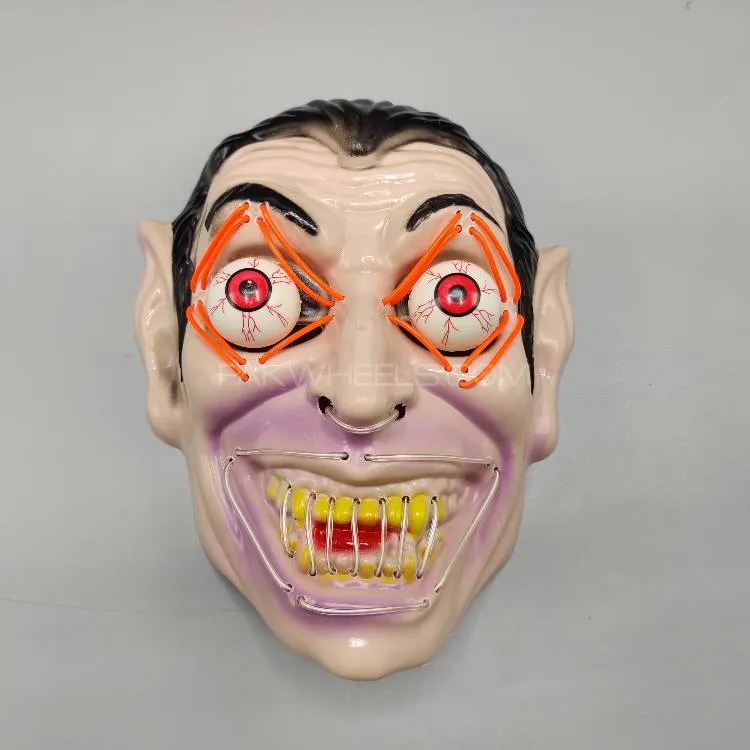 Universal Neon Halloween Mask, Led Purge Mask 3 Lighting Modes For Costplay 1 Pc(Orange) Image-1